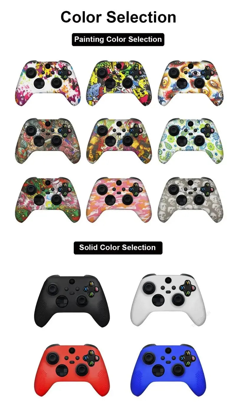Soft Silicone Case For Xbox Series X/S Controller Protective Skin Gamepad Accessories Thumb Grips Caps Joystick Cover Shell Smart_Life_Tech