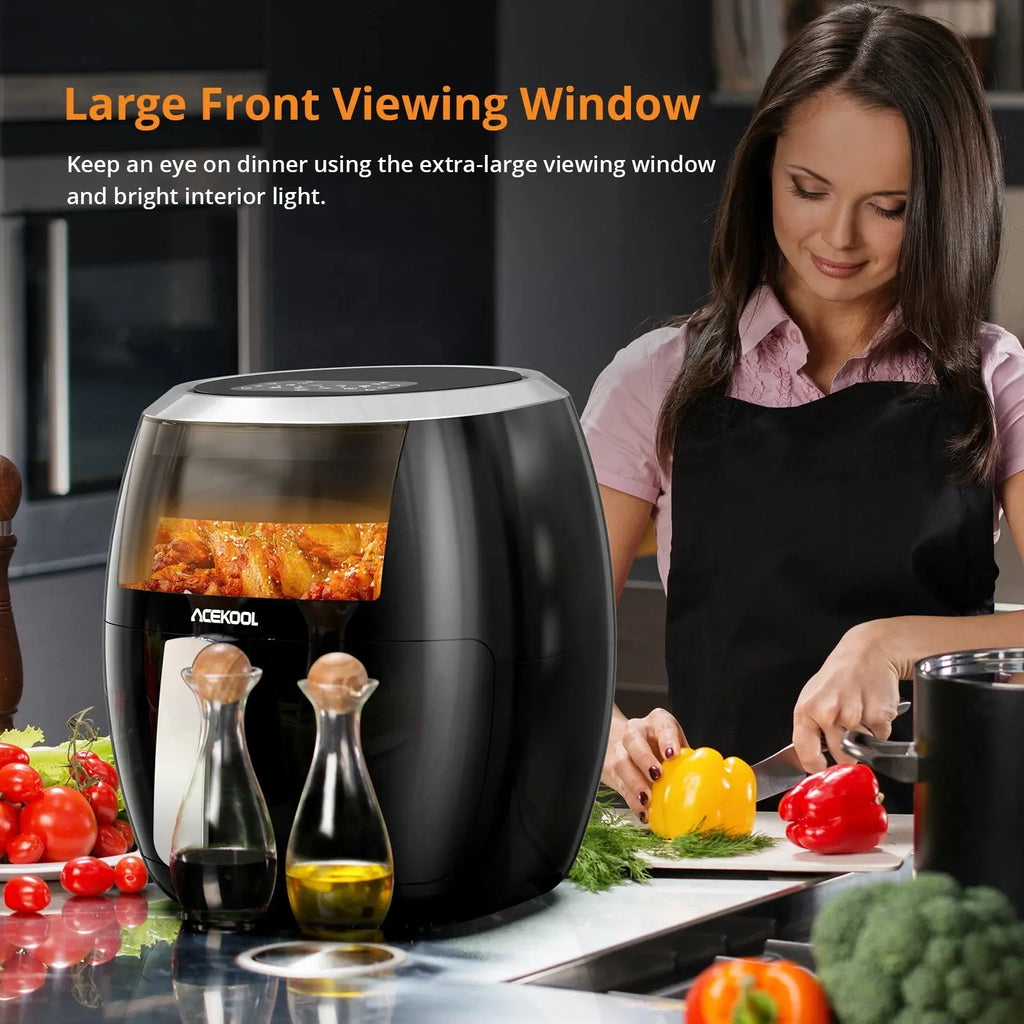 Air Fryer Oven Digital Large 7.7L Rapid Air Circulation,Air Fryers With Touch Screen Viewable Window Dishwasher Safe Accessories Smart_Life_Tech