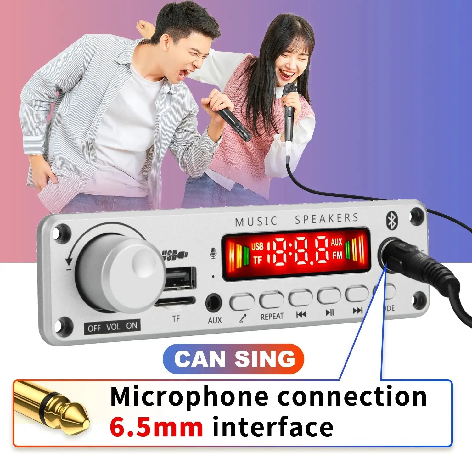 NEW 200W  Amplifier Bluetooth DIY MP3 WAV Decoder Board DC 12V 100W  Wireless Car USB MP3 Player TF Card Slot USB FM with Mic Smart_Life_Tech