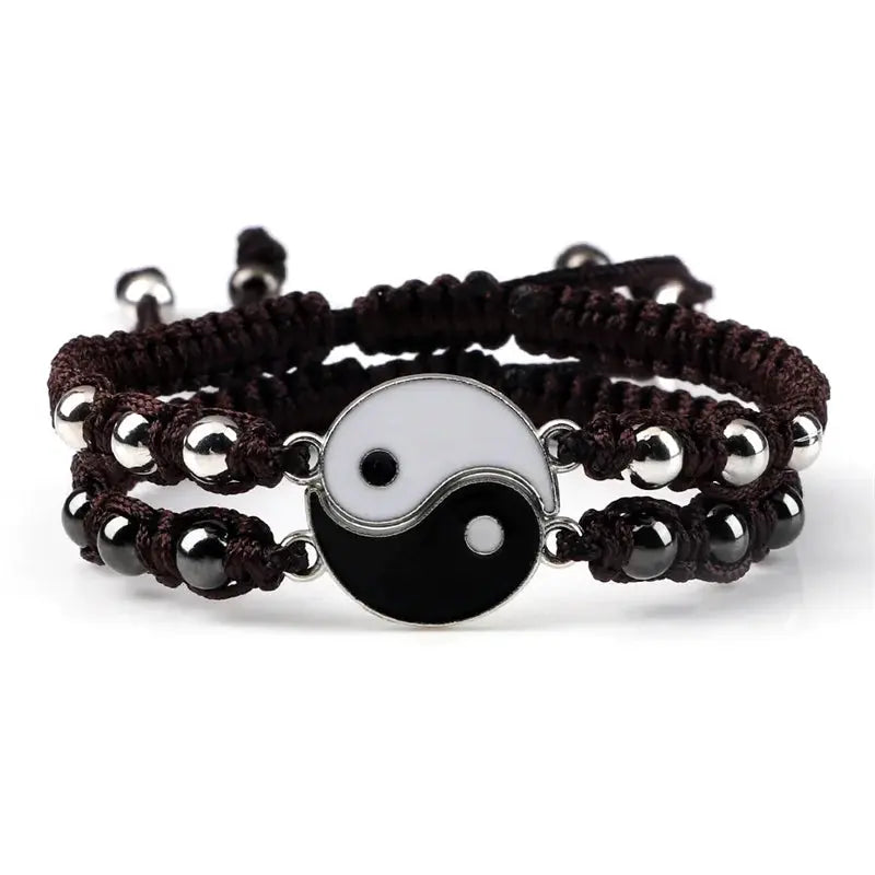 2Pcs/set Dragon Tai Chi Gossip Braided Bracelet for Women Men Best Friends Adjustable Yin Yang Bracelets Fashion Couple Jewelry Smart_Life_Tech