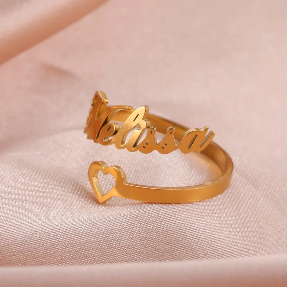 Custom Double First Name Finger Ring For Women Men Personalized Couple Family Gift Gold Color Stainless Steel Metal Jewelry Smart_Life_Tech