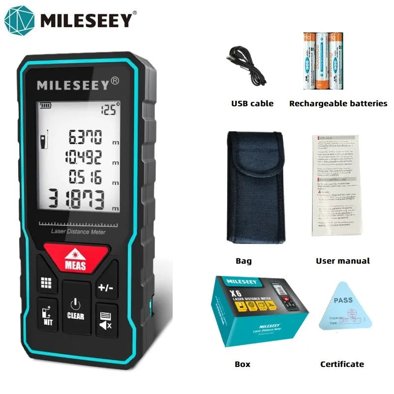 Mileseey X5 X6 S6 New Model Laser Rangefinder Tool Distance Measure Meter High Precision Instrument For Decorate House Kits