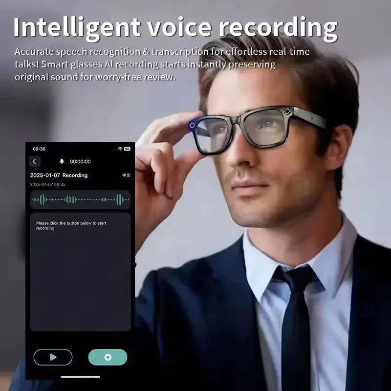 AI Smart Glasses 800W Anti Shake HD Camera Video Recording Languages Translation Sunglasses Bluetooth Call Music Play Man Women Smart_Life_Tech