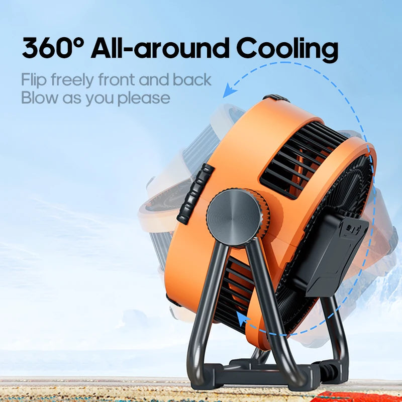New Multifunctional 6 in 1 Desktop Fan 20000mAh Outdoor Camping Fan Air Circulator 4 Speed Adjustment Wireless Tent Ceiling Fan