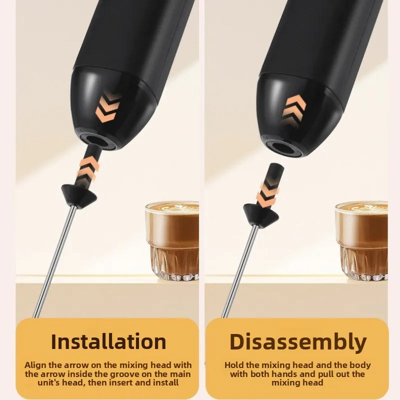 MINI Milk Frother USB Rechargeable 3 Speeds Foam Maker Coffee Whisk Mixer Electric Handle Blender Egg Beater Hot Cooking Tools
