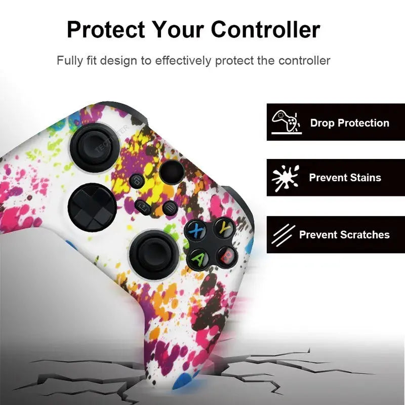 Soft Silicone Case For Xbox Series X/S Controller Protective Skin Gamepad Accessories Thumb Grips Caps Joystick Cover Shell Smart_Life_Tech