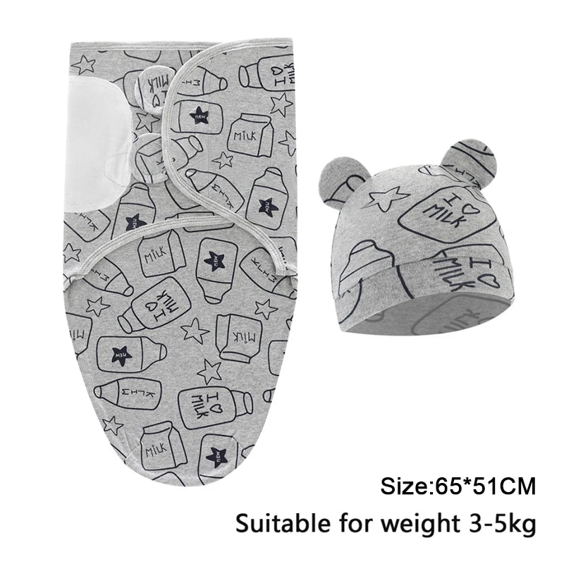 100%Cotton 0-3 Months Newborn Swaddle Sleepsack New Born Baby Swaddling Bedding