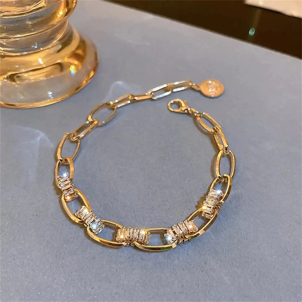 Stainless Steel Tennis Bracelets For Women Adjustable AAA Cubic Zirconia Crystal Choker Bead Chain Pendant Necklace Fine Jewelry Smart_Life_Tech