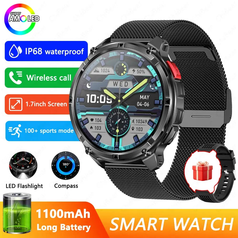 2026 New Military T-Rex3 Ultra 1100mAh Battery Smart Watch 5 ATM Waterproof Compass GPS Sports tracker Outdoors Smartwatches Smart_Life_Tech