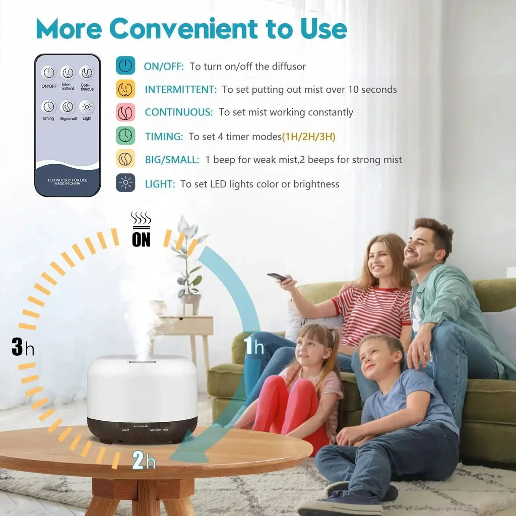 Air Humidifier Essential oil Diffuser 500ML Ultrasonic Cool Mist Maker Fogger USB Humidifier LED Lamp Aroma Diffuser Electric ﻿ Smart_Life_Tech