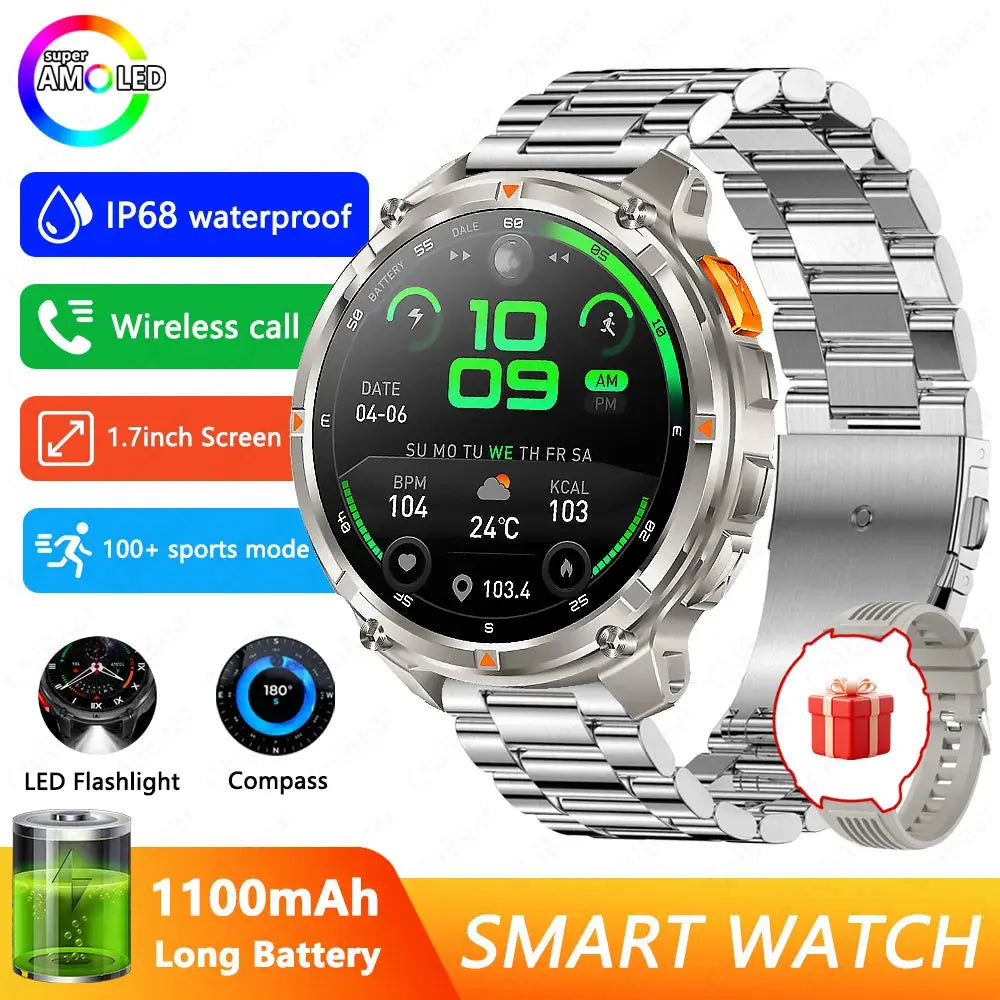 2026 New Military T-Rex3 Ultra 1100mAh Battery Smart Watch 5 ATM Waterproof Compass GPS Sports tracker Outdoors Smartwatches Smart_Life_Tech