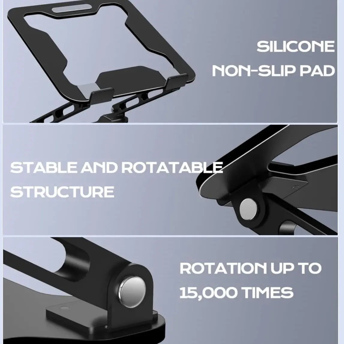 Phone Tablet Stand Adjustable Aluminum Alloy laptop Tablet up to 17 "Laptop Portable Folding stand Cooling stand support Smart_Life_Tech