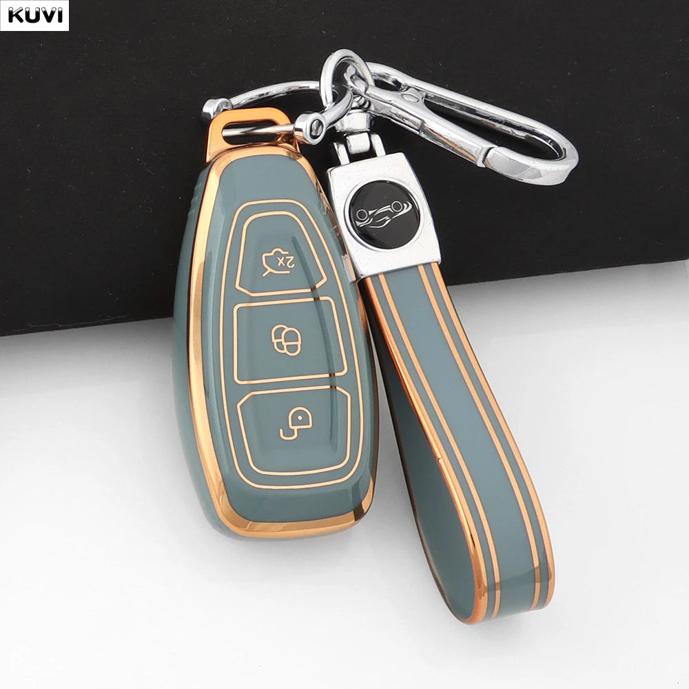 New TPU Car Smart Key Case Cover Shell For Ford Focus 3 4 ST Mondeo MK3 MK4 Fiesta Fusion Kuga Ecosport Protect Fob Accessories