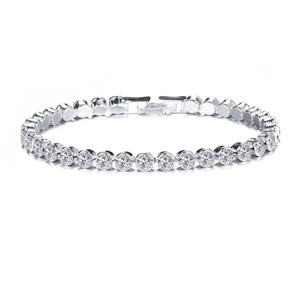 Stainless Steel Tennis Bracelets For Women Adjustable AAA Cubic Zirconia Crystal Choker Bead Chain Pendant Necklace Fine Jewelry Smart_Life_Tech