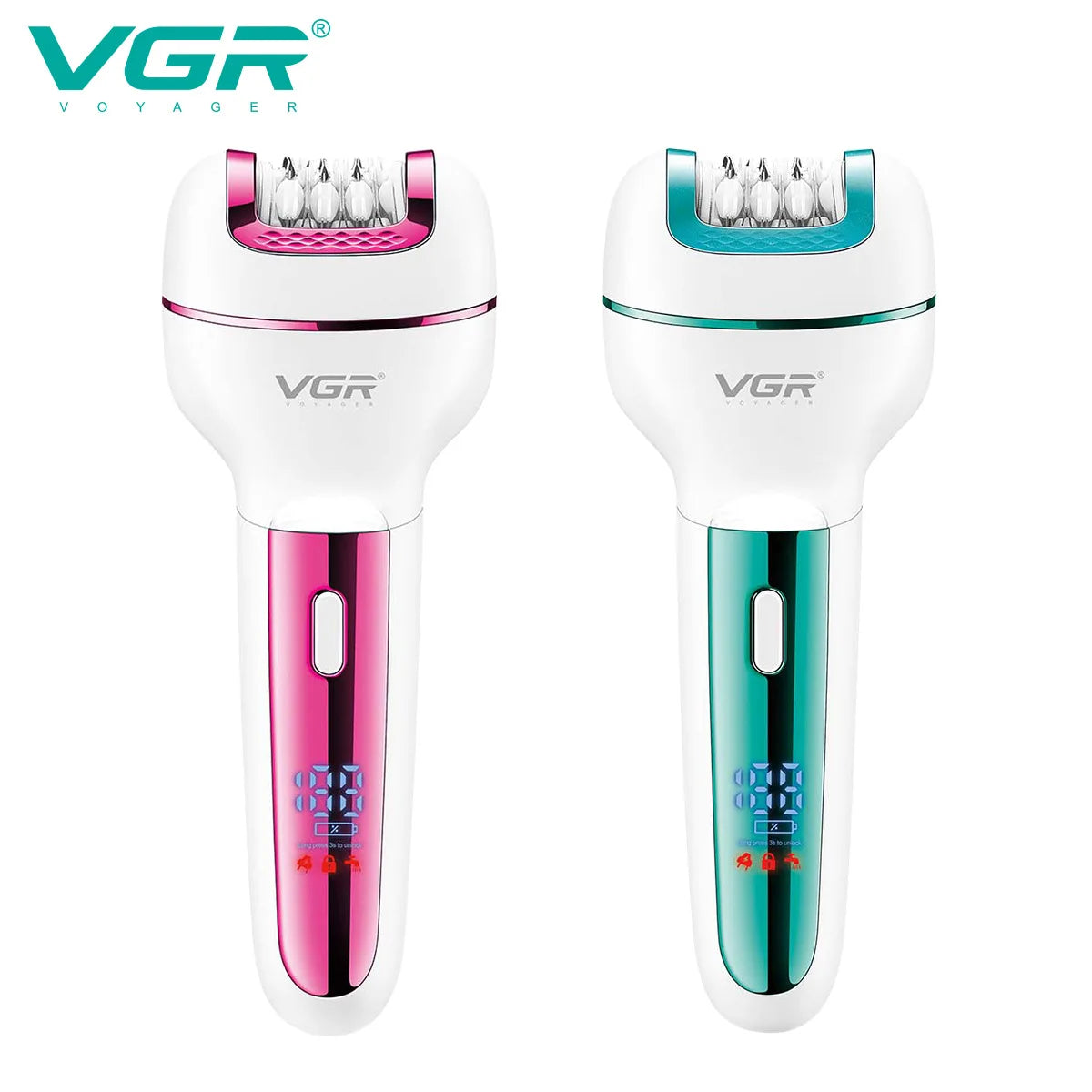VGR 732 Original 3in1 Epilator Women Electric Shaver For Face Body Rechargeable Lady Trimmer Hair Removal Bikini Underarms Legs