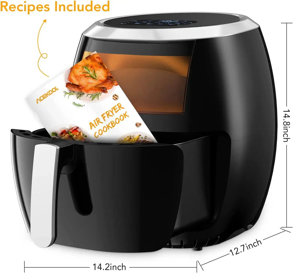 Air Fryer Oven Digital Large 7.7L Rapid Air Circulation,Air Fryers With Touch Screen Viewable Window Dishwasher Safe Accessories Smart_Life_Tech