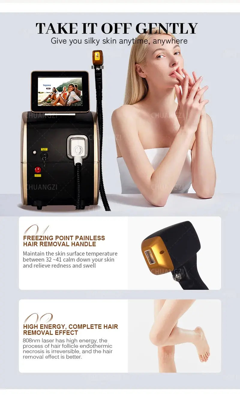 4000W Face 808nm Diode Laser Hair Removal Machine Alexandrit Permanent Painless Physical Underarm Body Care Depilation Equipment Smart_Life_Tech