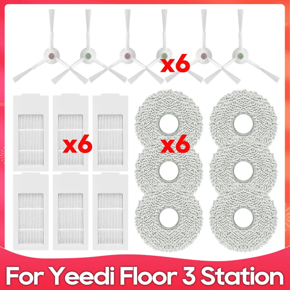 Compatible For ( Yeedi Floor 3 Station ) Robot Vacuum Cleaner Spare Parts Accessories Main Side Brush Mop Rag Cloth