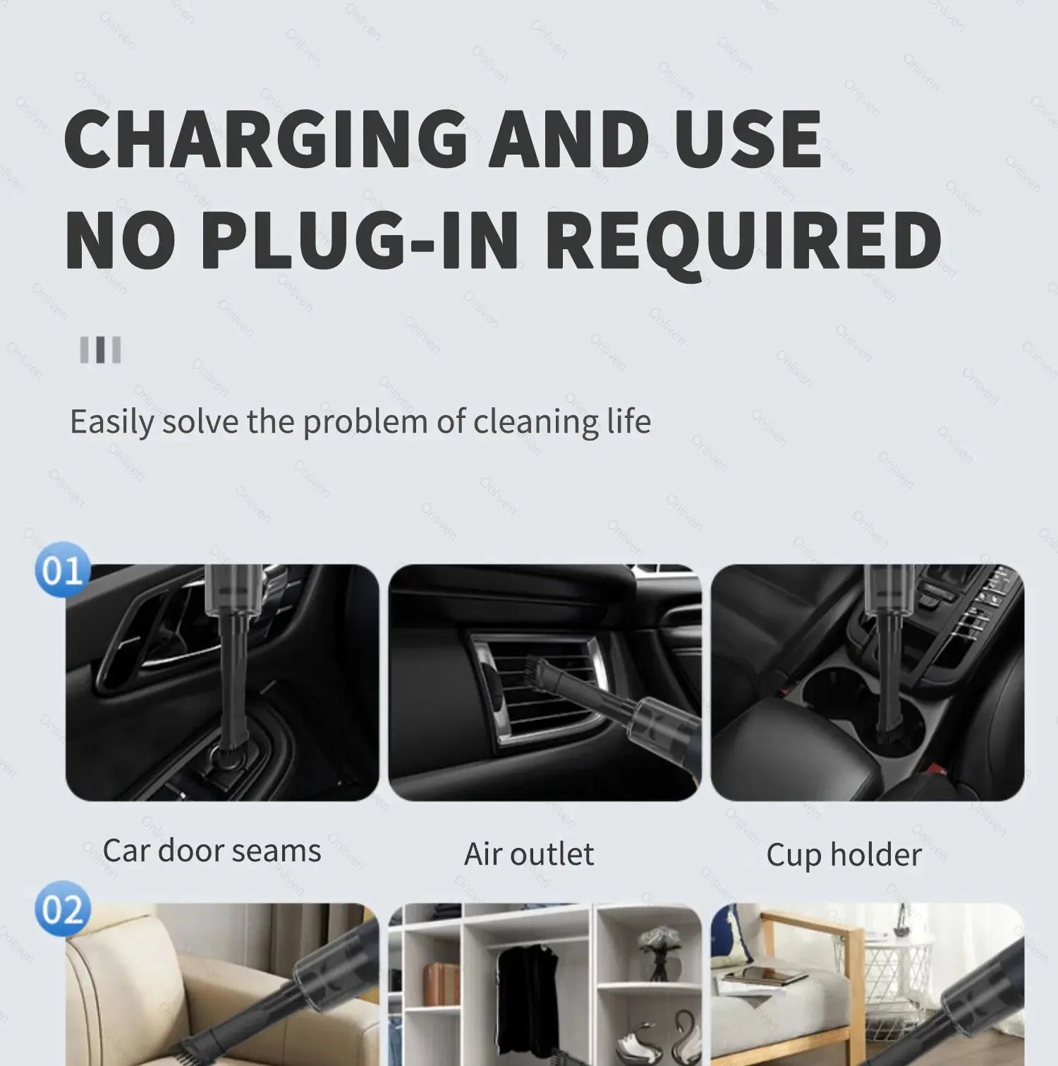 SZUK 2025 Car Vacuum Cleaner New Mini Vacuum Cleaner Strong Suction Wireless Portable Cleaner Handheld vacuum Cleaner for car Smart_Life_Tech