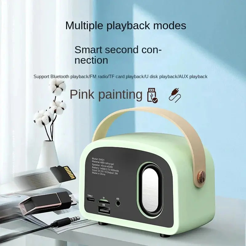 Retro Mini Bluetooth Speaker DW21 Classical Music Player Sound Stereo Subwoofer Portable Decoration Speakers Home Music Player Smart_Life_Tech