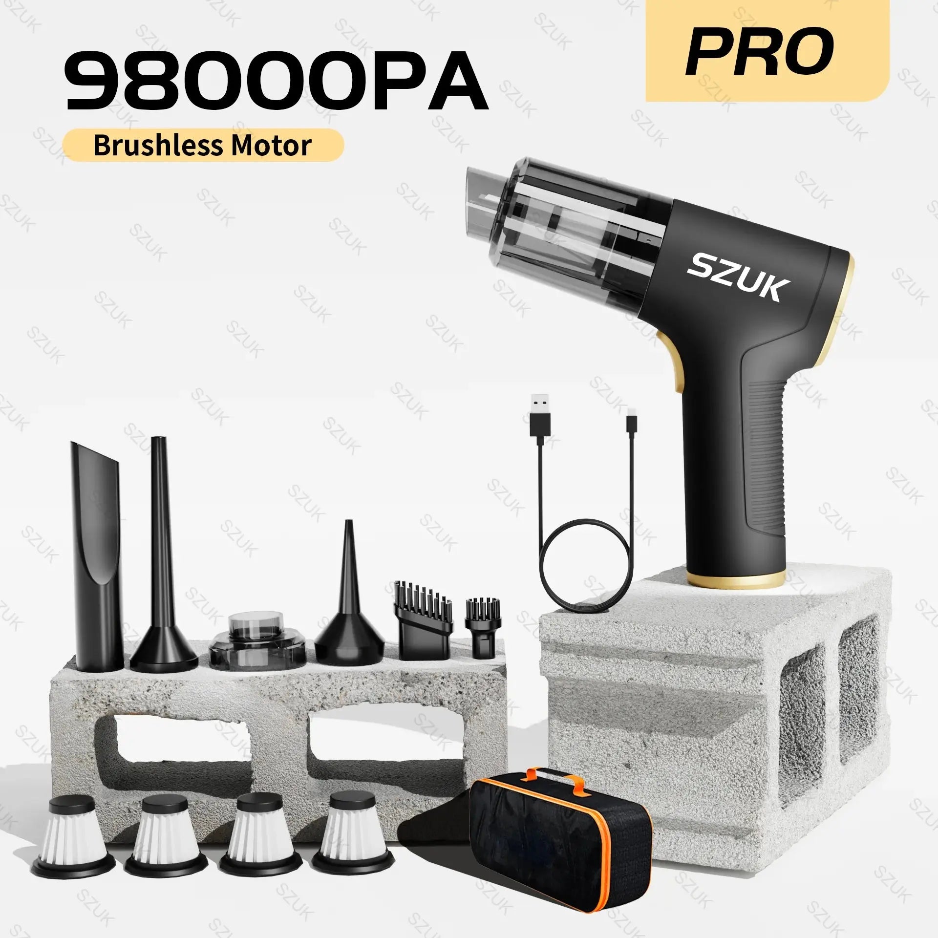 SZUK 2025 Car Vacuum Cleaner New Mini Vacuum Cleaner Strong Suction Wireless Portable Cleaner Handheld vacuum Cleaner for car Smart_Life_Tech