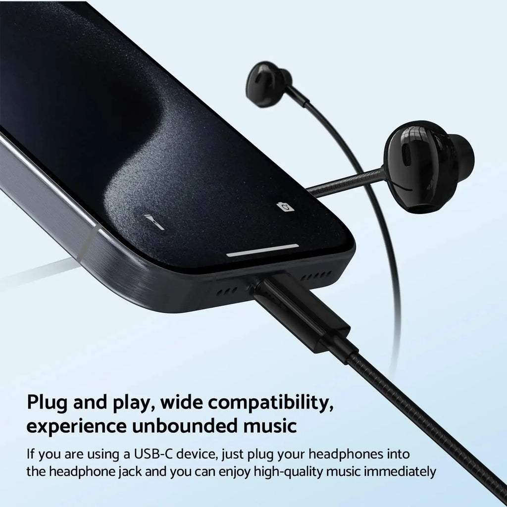 For Samsung Headphones HiFi Surround Sound In-ear USB Type C 3.5mm With wire control Wired Earplugs For Galaxy S24 S23 S22 Ultra Smart_Life_Tech