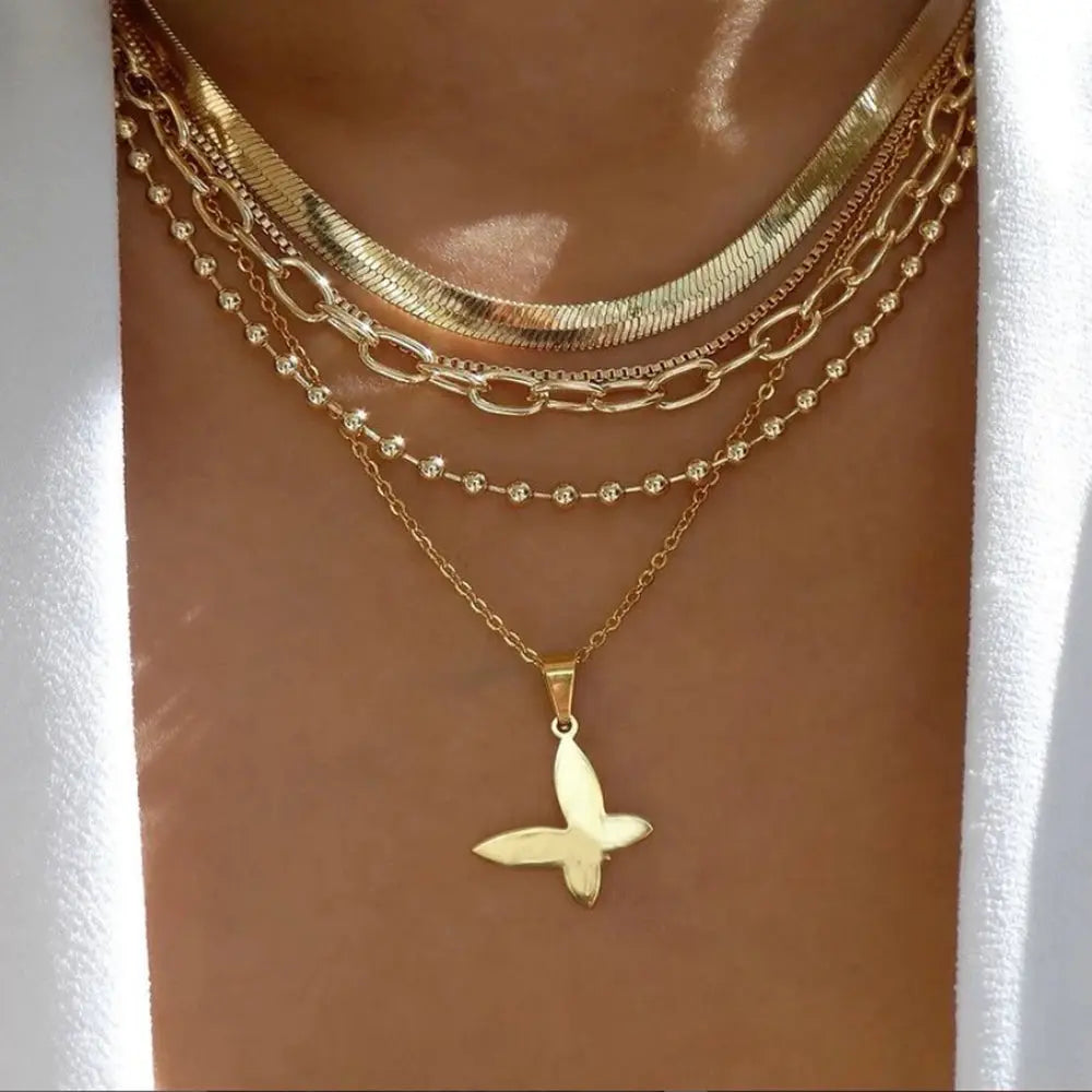 Vintage New Gold Color Multiple Styles Necklace For Women Boho Trendy Multi-Layer Crystal Pendant Necklaces Set Jewelry Gifts Smart_Life_Tech