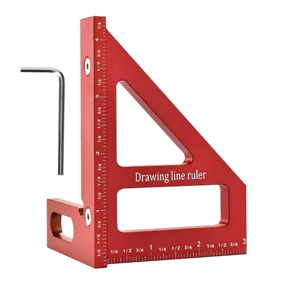 Woodworking Square Protractor Aluminum Alloy Angler Scriber Woodworking Square With Dowel Pins Miter Triangular Ruler